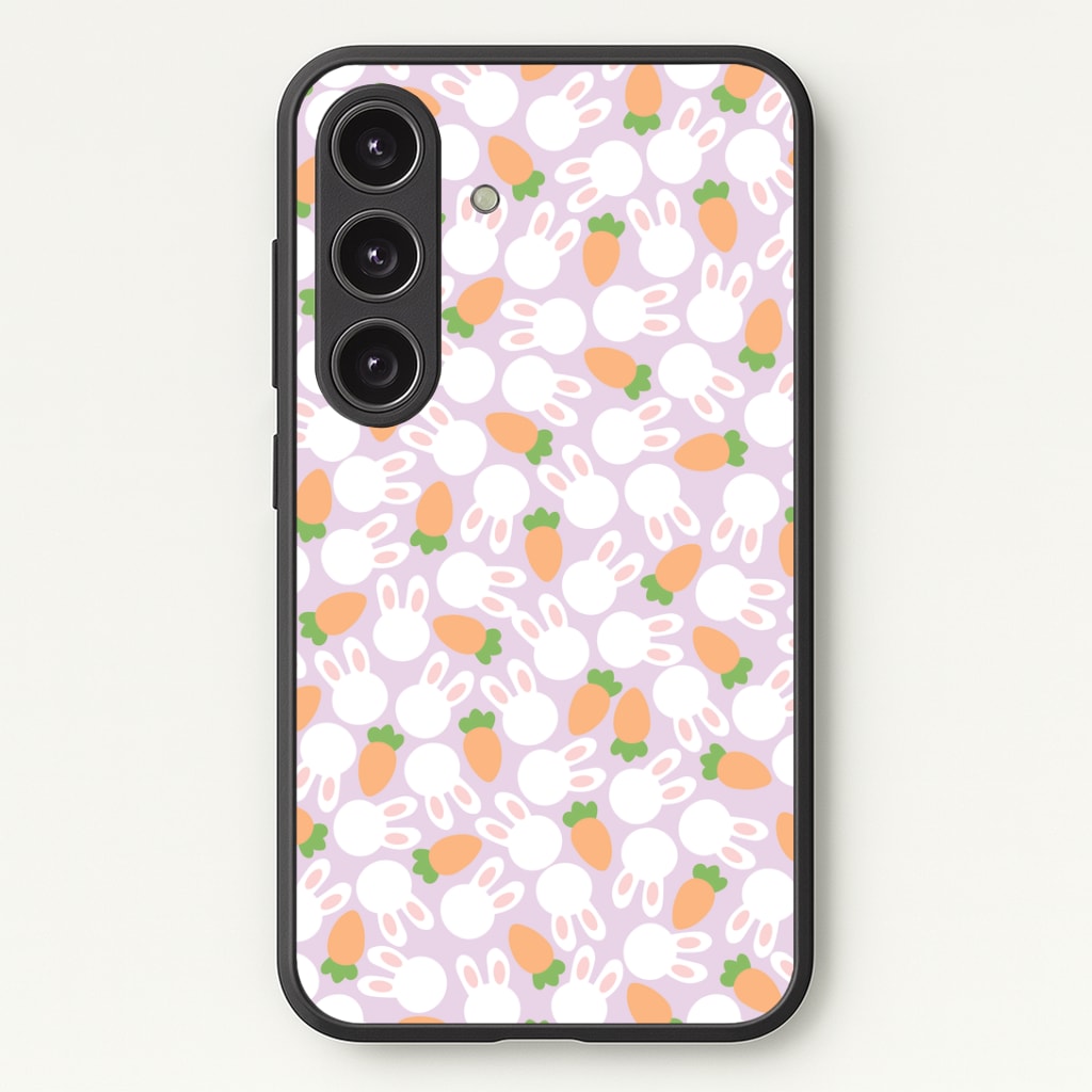 Rabbits And Carrots - Easter Patterns Phone Case - Galaxy S25 / Standard