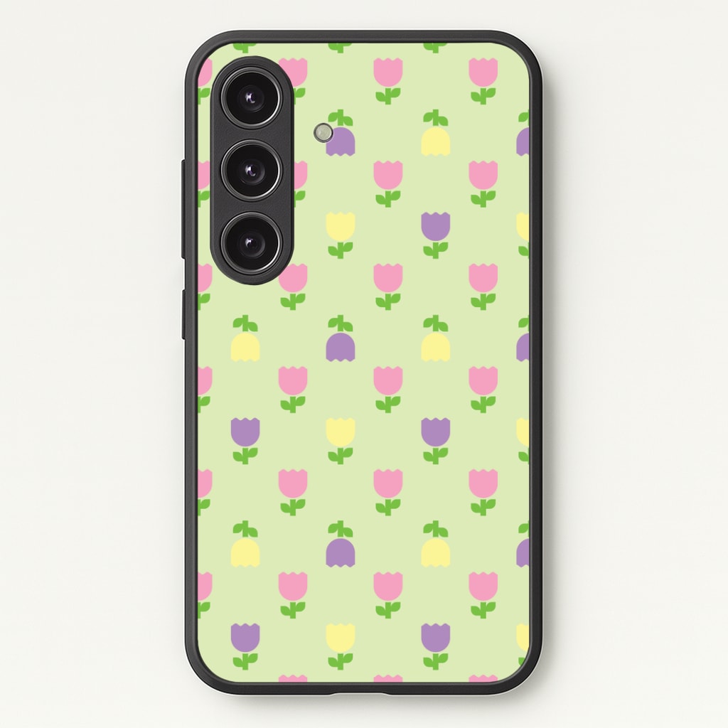 Pastel Tulips Pattern Phone Case - Galaxy S25 / Standard