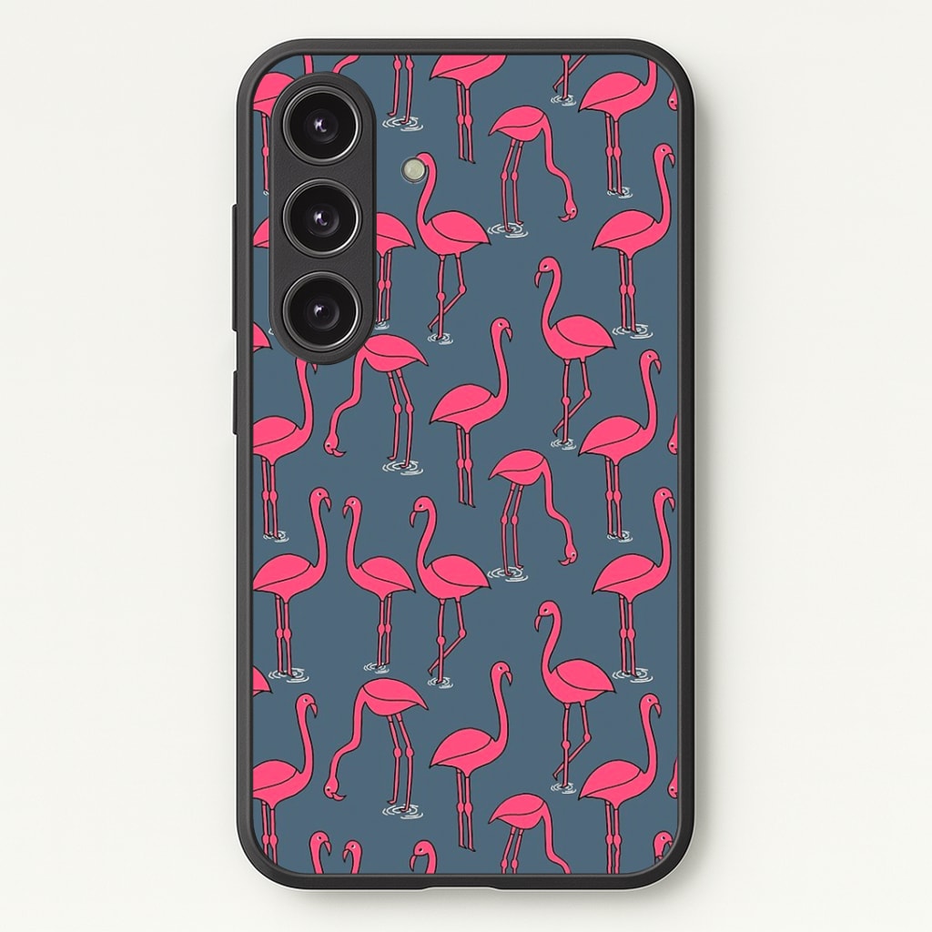 Basic Pink Flamingo Pattern Phone Case - Galaxy S25 / Standard