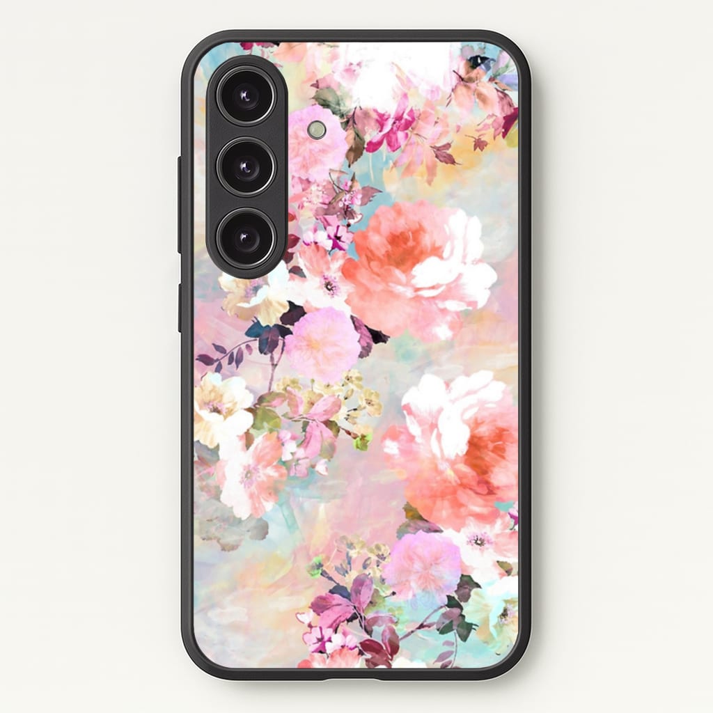 Pastel Pink Floral Pattern Phone Case - Galaxy S25 / Standard