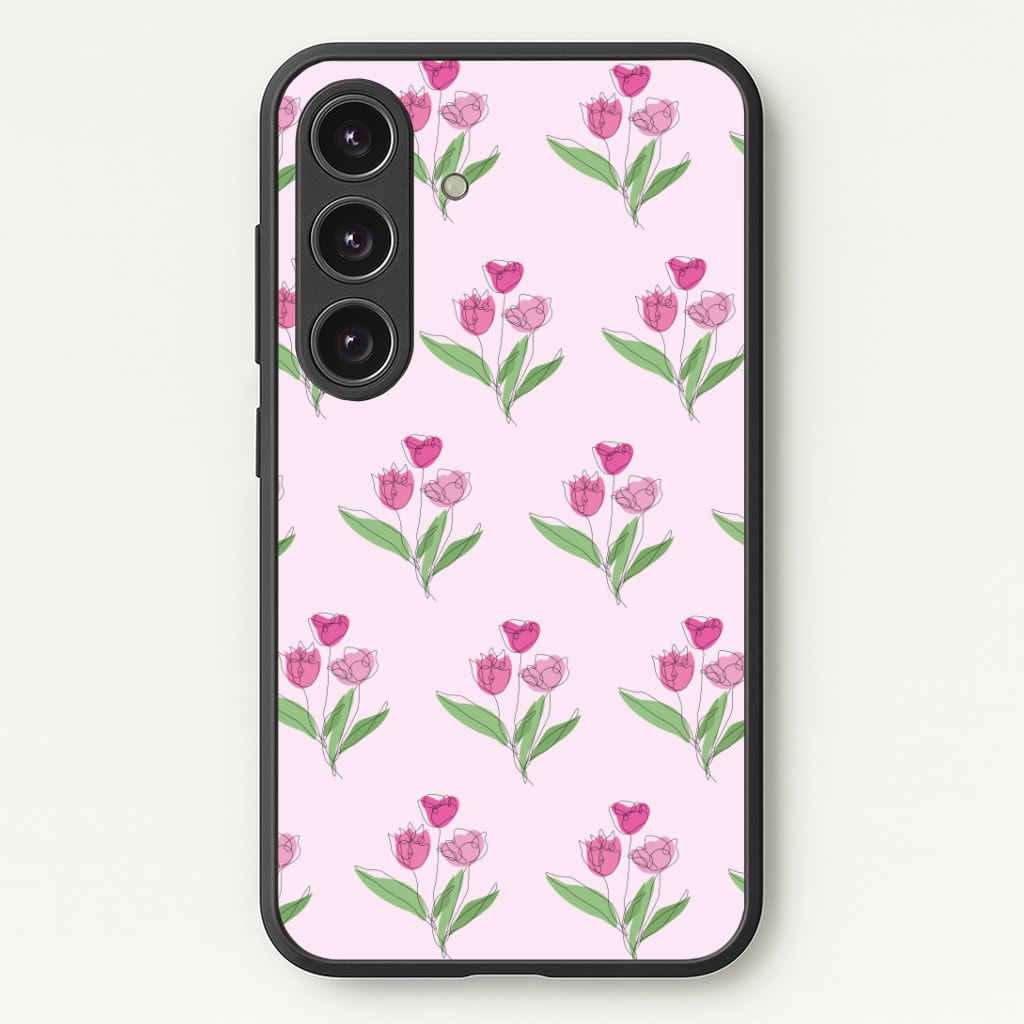 Pink Pattern - Floral Phone Case - Galaxy S25 / Standard