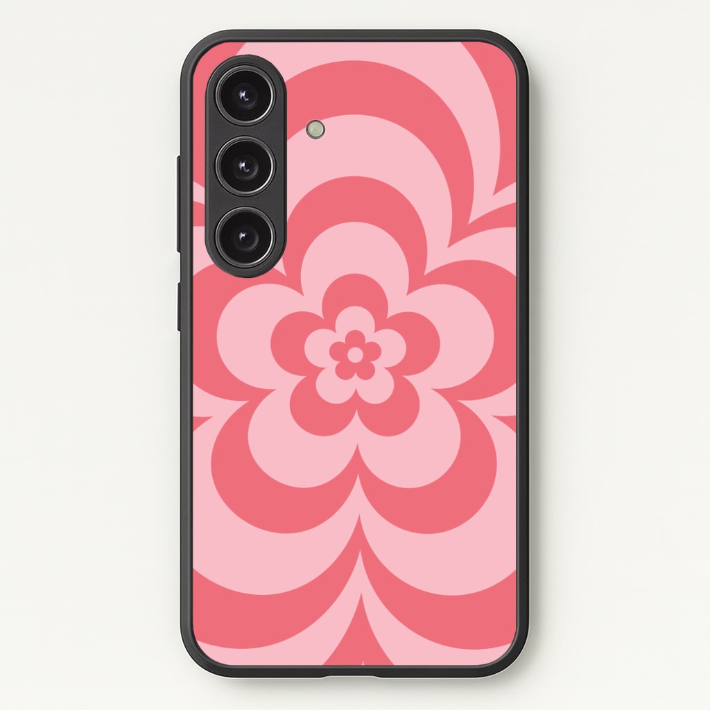 Pink Abstract Flower Pattern Phone Case - Galaxy S25 / Standard