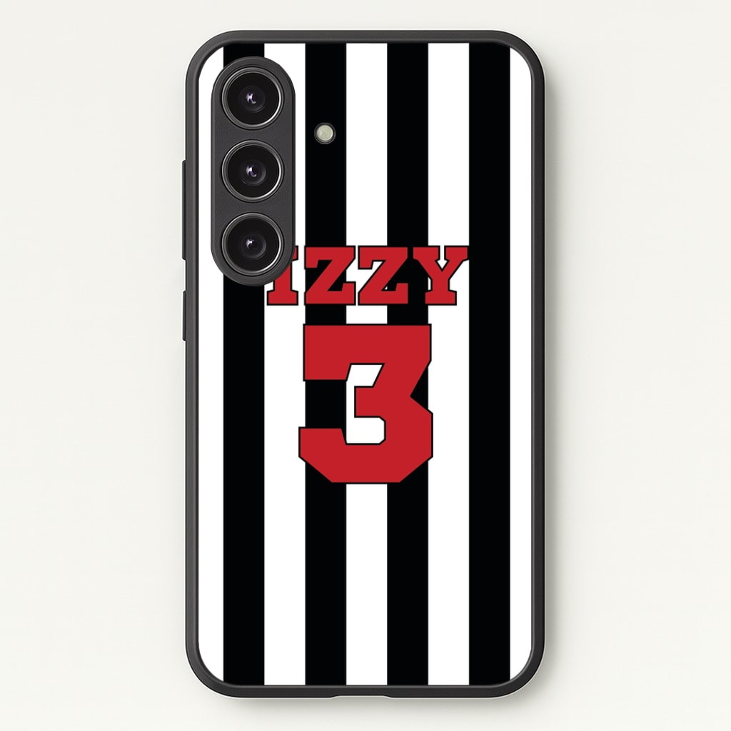 Black And White Stripes - Personalised Football Phone Case - Galaxy S25 / Standard
