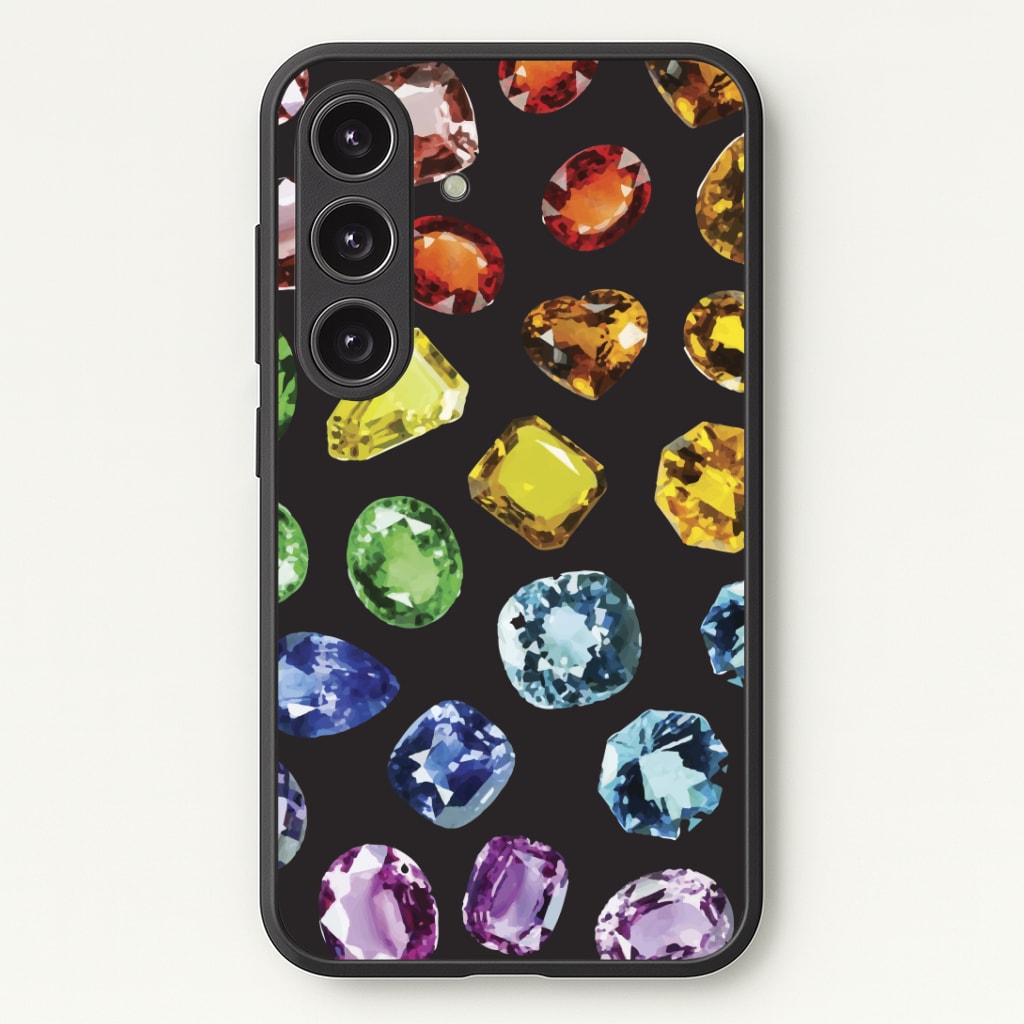 Rainbow Gems Assortment Pattern Phone Case - Galaxy S25 / Standard