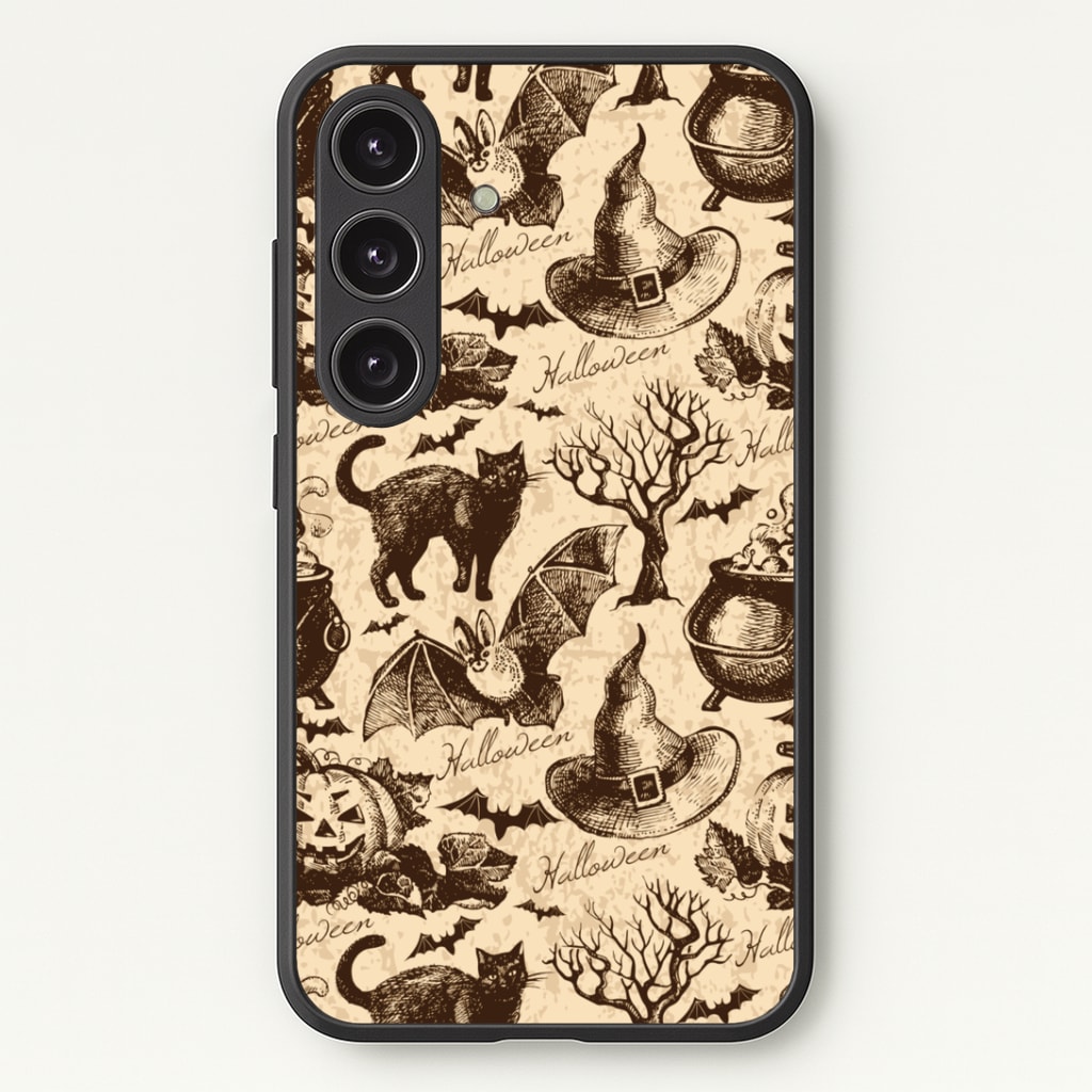 Vintage Halloween Pattern Phone Case - Galaxy S25 / Standard