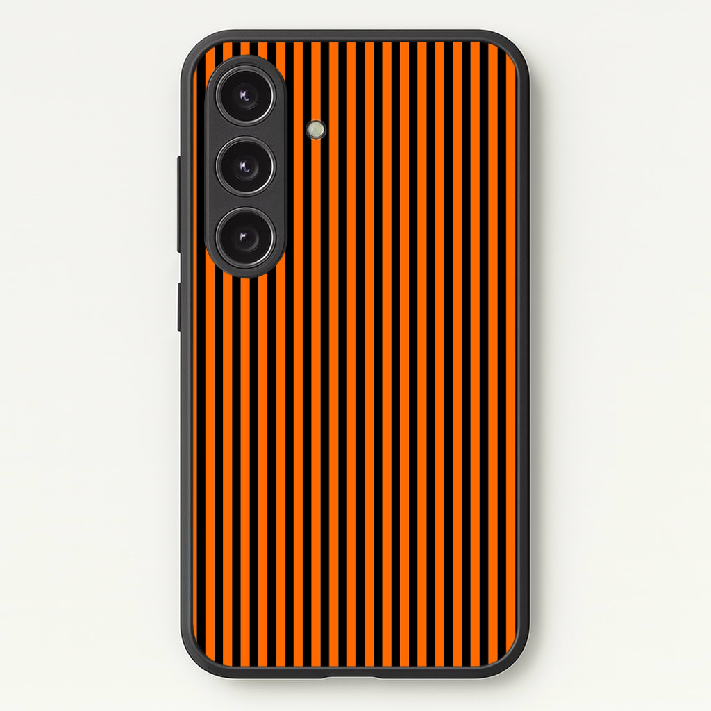 Orange & Black Stripe Phone Case - Galaxy S25 / Standard