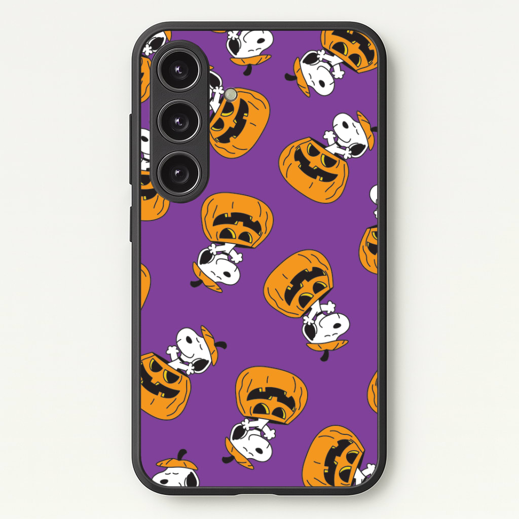 Cartoon Beagle Pumpkin Pattern Phone Case - Galaxy S25 / Standard