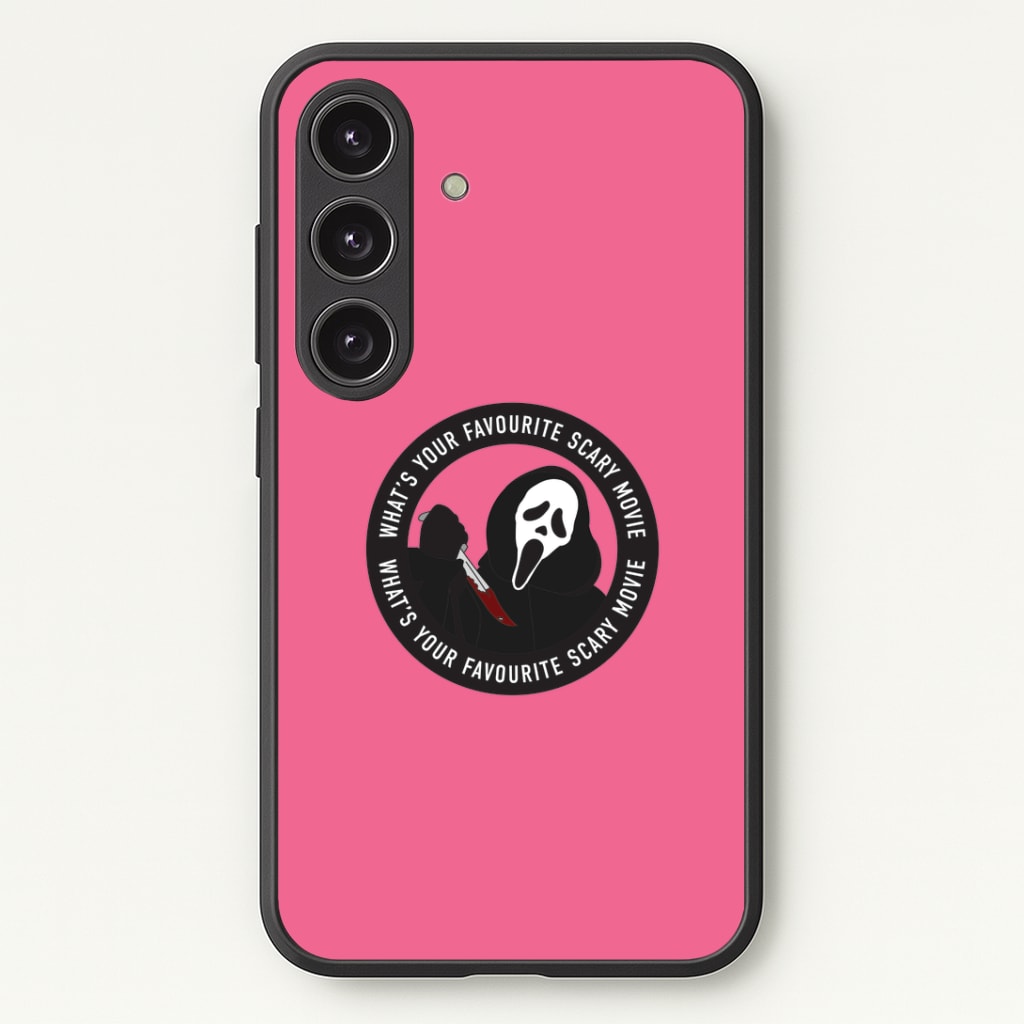 What's Your Favourite Scary Movie Badge Phone Case - Galaxy S25 / Standard