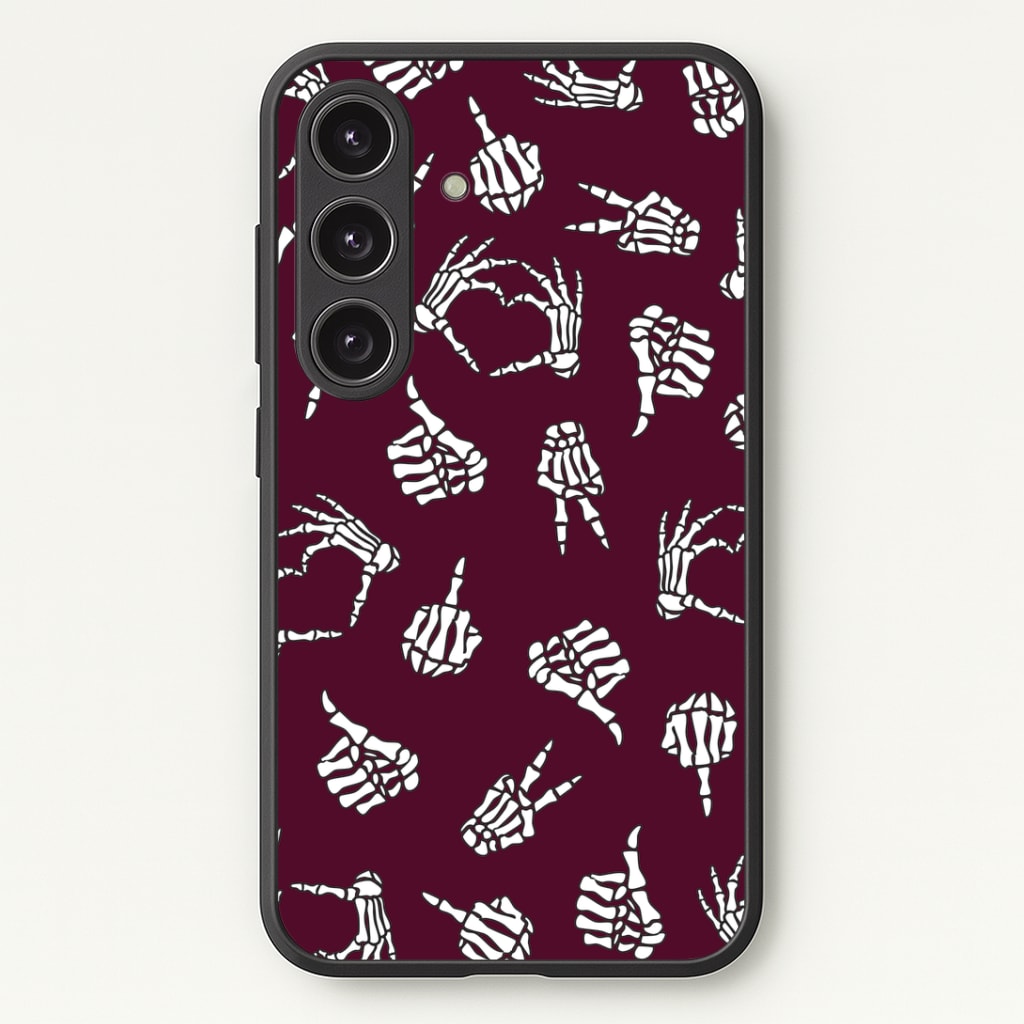 Skeleton Hands Pattern Phone Case - Galaxy S25 / Standard