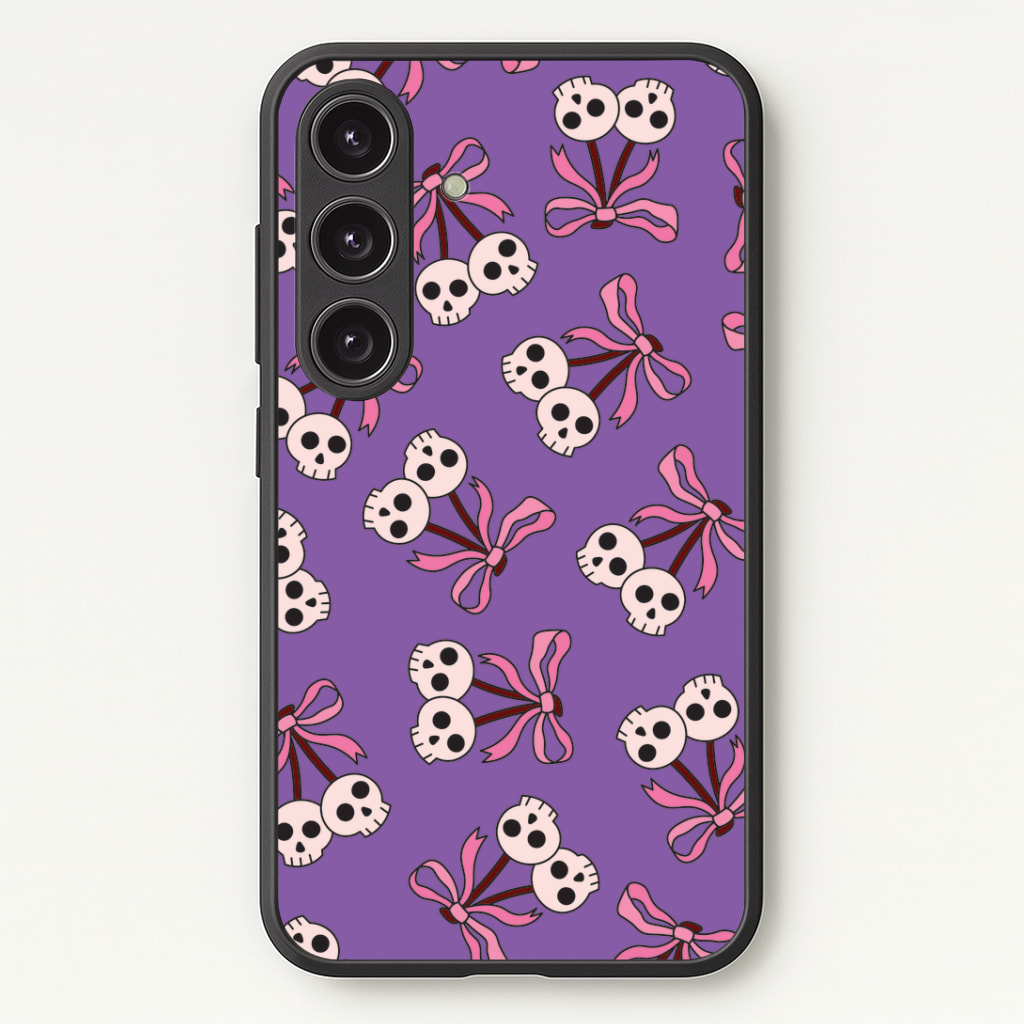 Cherry Skulls Pattern Phone Case - Galaxy S25 / Standard