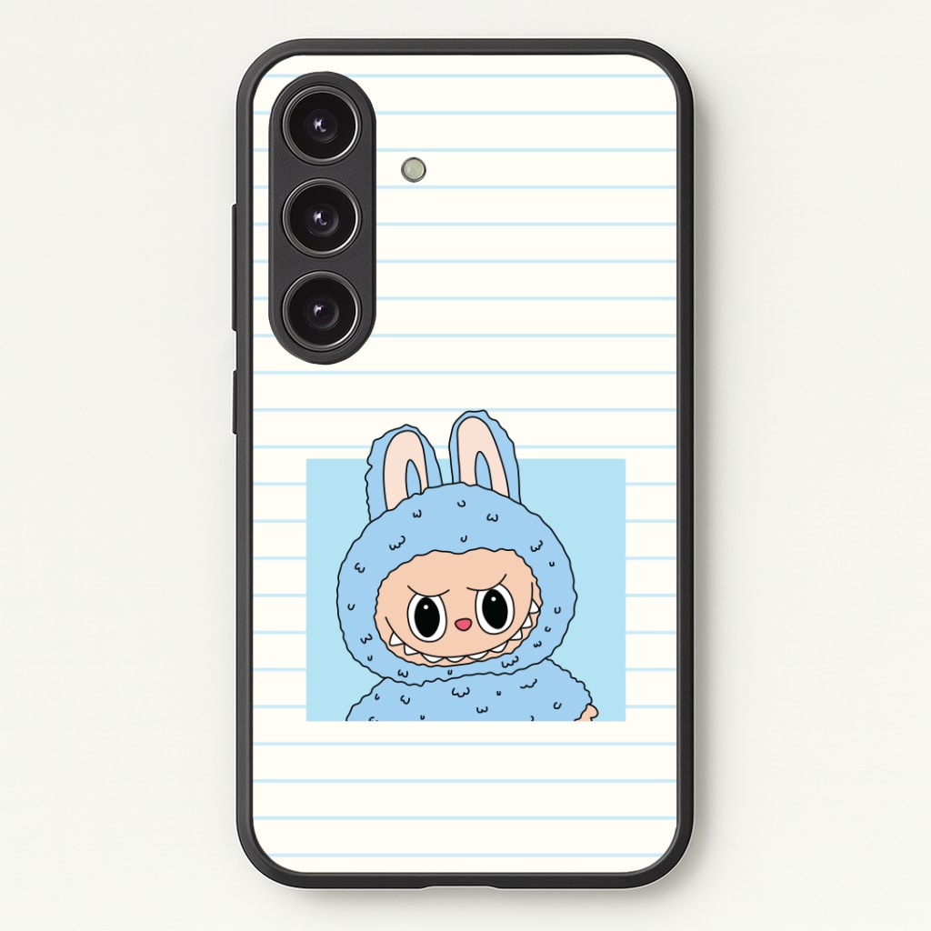 Cute Blue Notebook Monster Phone Case - Galaxy S25 / Standard