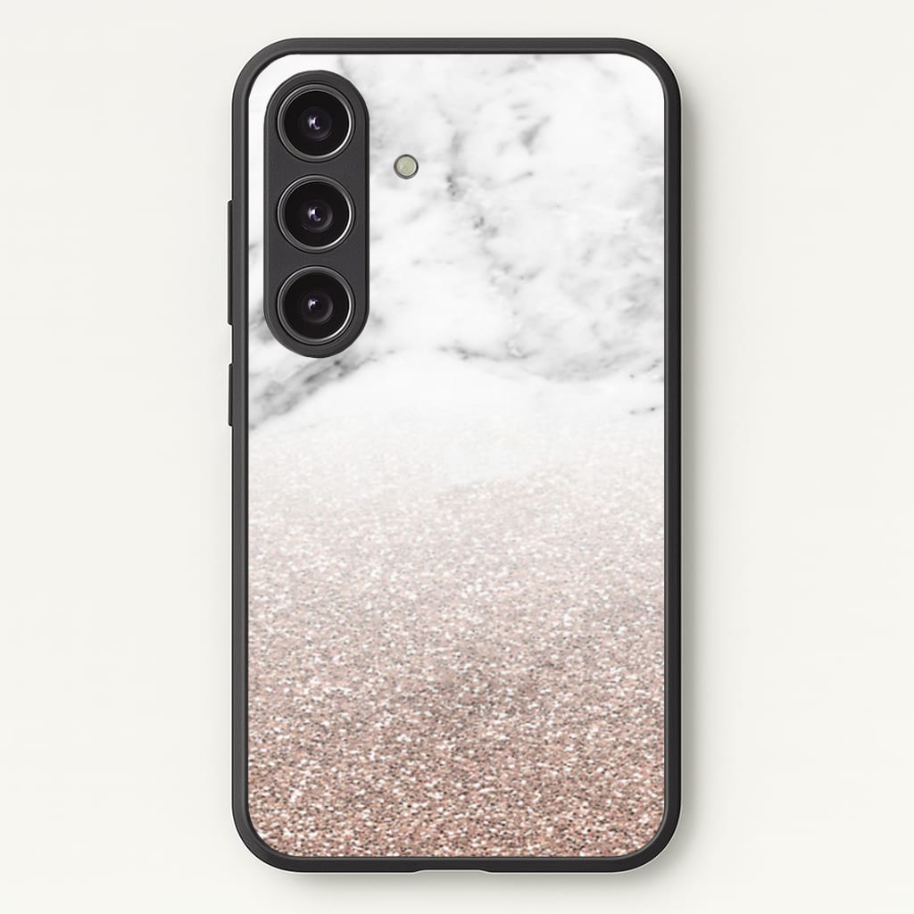 Rose Gold Glitter & Marble Phone Case - Galaxy S25 / Standard