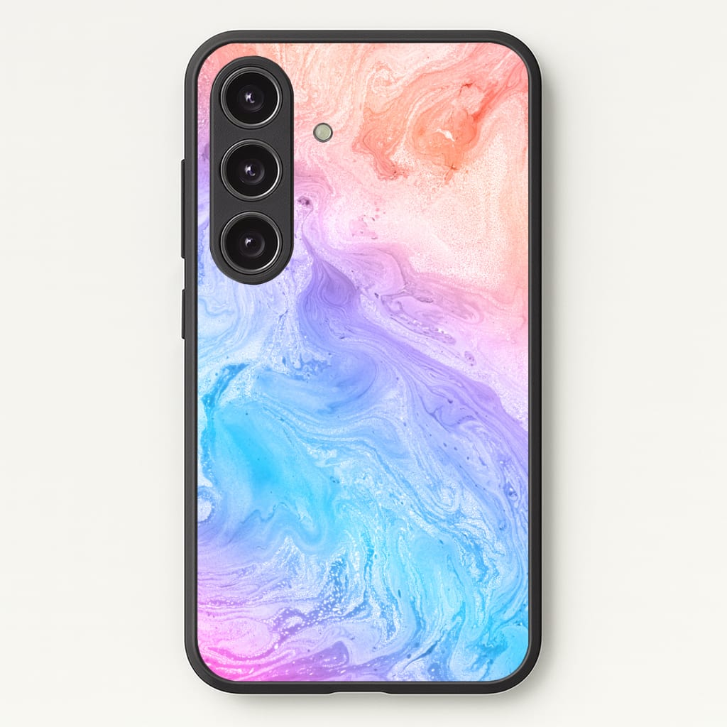 Blue and Peach Marble Phone Case - Galaxy S25 / Standard
