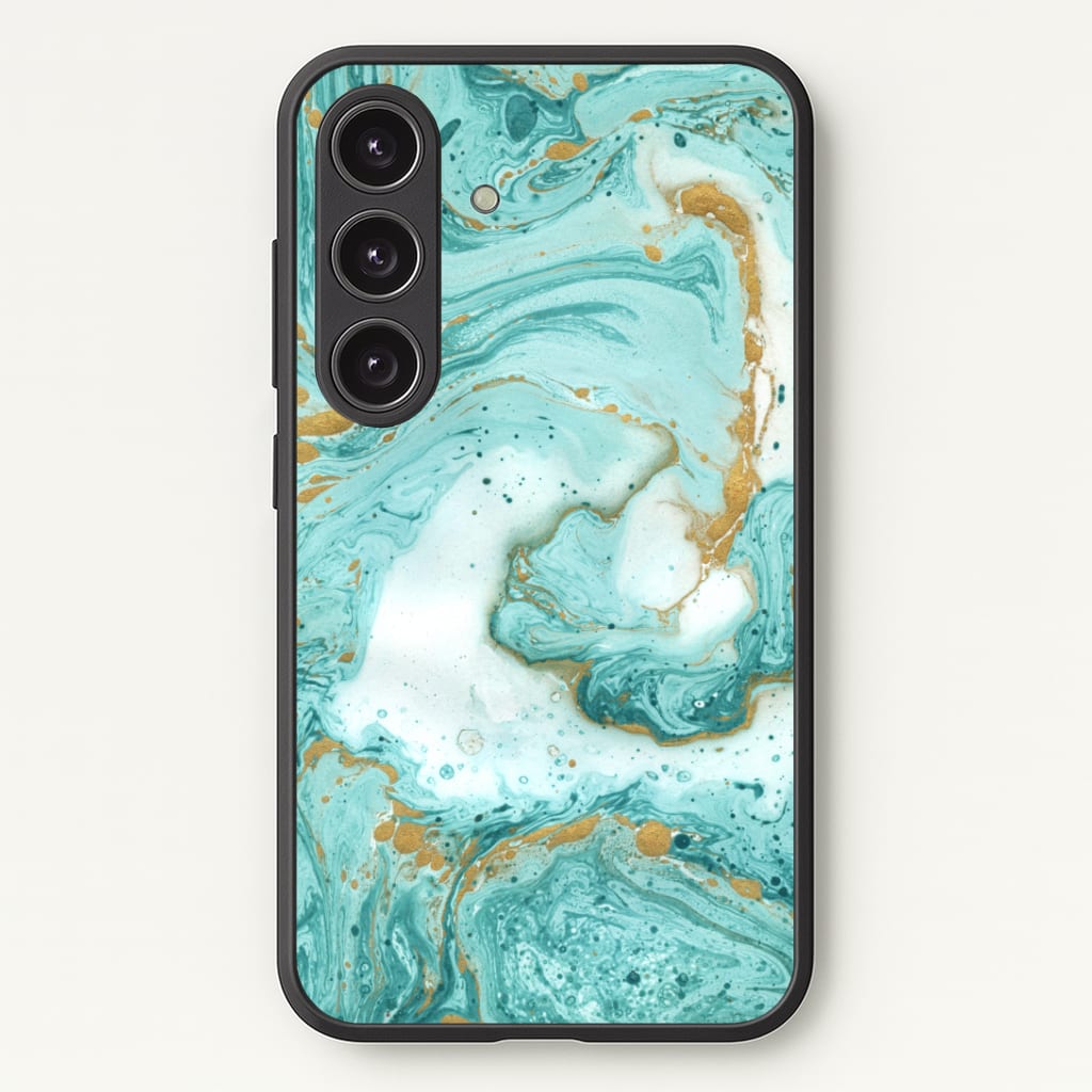 Green Marble Phone Case - Galaxy S25 / Standard