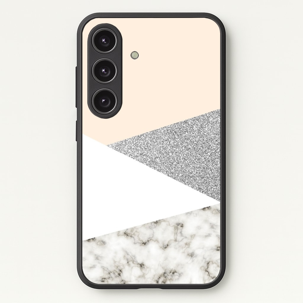 Abstract Marble and Silver Pattern Phone Case - Galaxy S25 / Standard