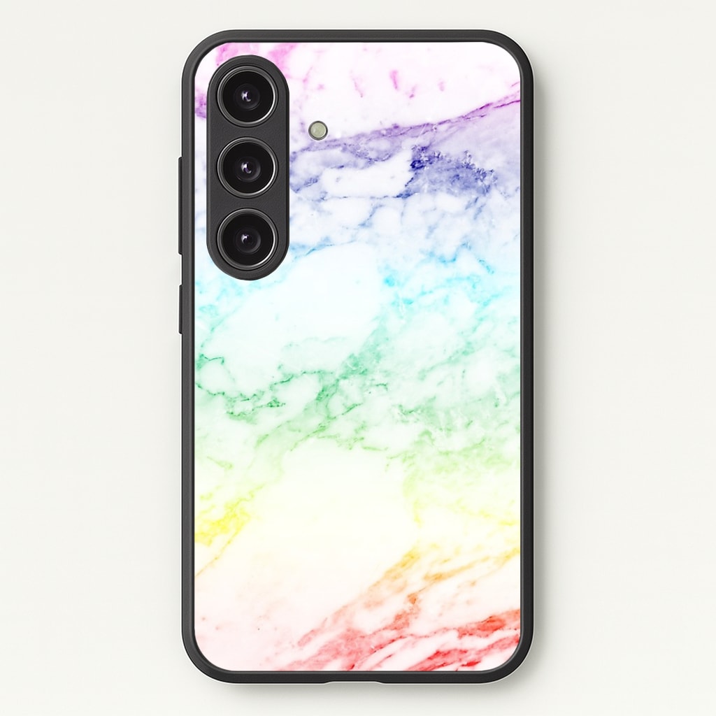 Rainbow Streak Marble Pattern Phone Case - Galaxy S25 / Standard