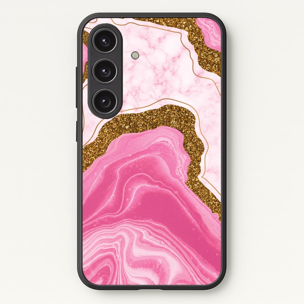 Marble Rock Veins And Glitter Phone Case - Galaxy S25 / Standard