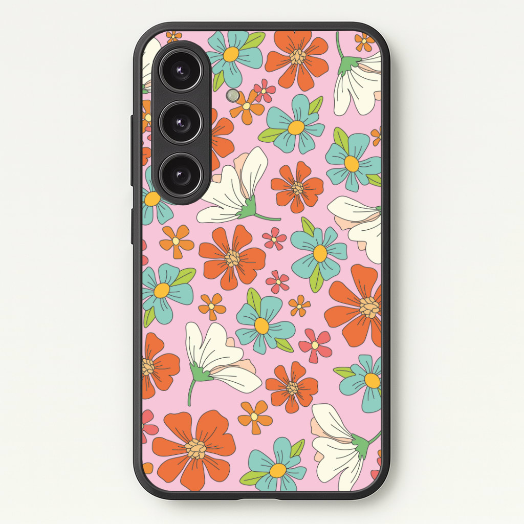 Pink Flower Pattern - Mothers Day Phone Case - Galaxy S25 / Standard