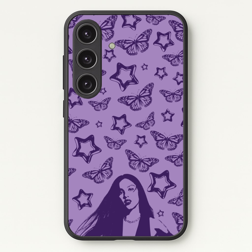 Stars And Butterflies Pattern Phone Case - Galaxy S25 / Standard