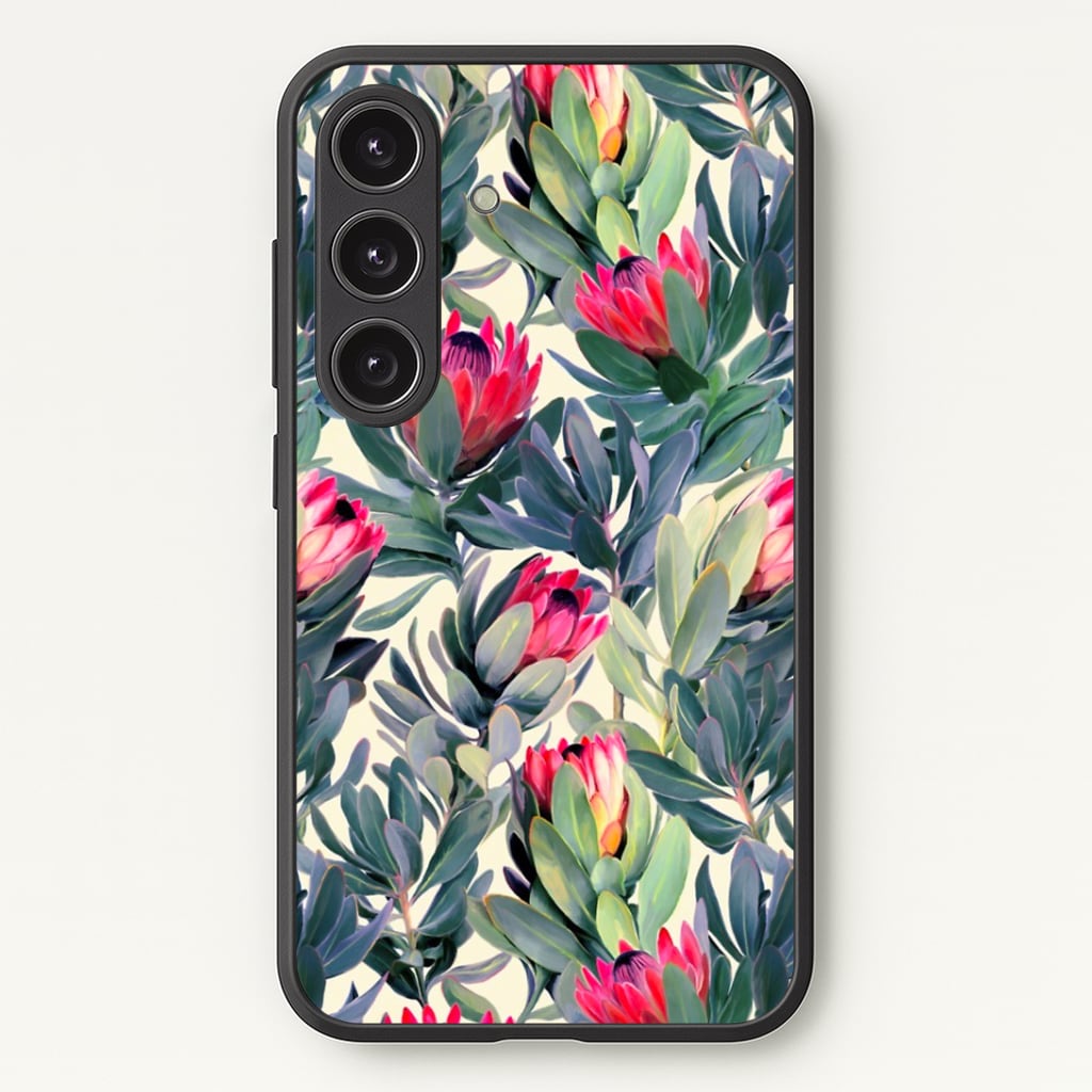 Painted Protea Pattern Phone Case - Galaxy S25 / Standard