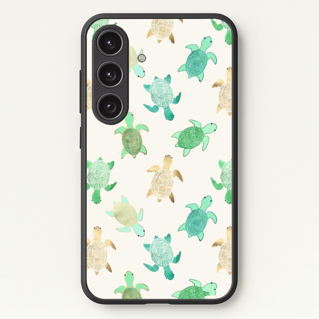 Gilded Jade & Mint Turtles Phone Case - Galaxy S25 / Standard