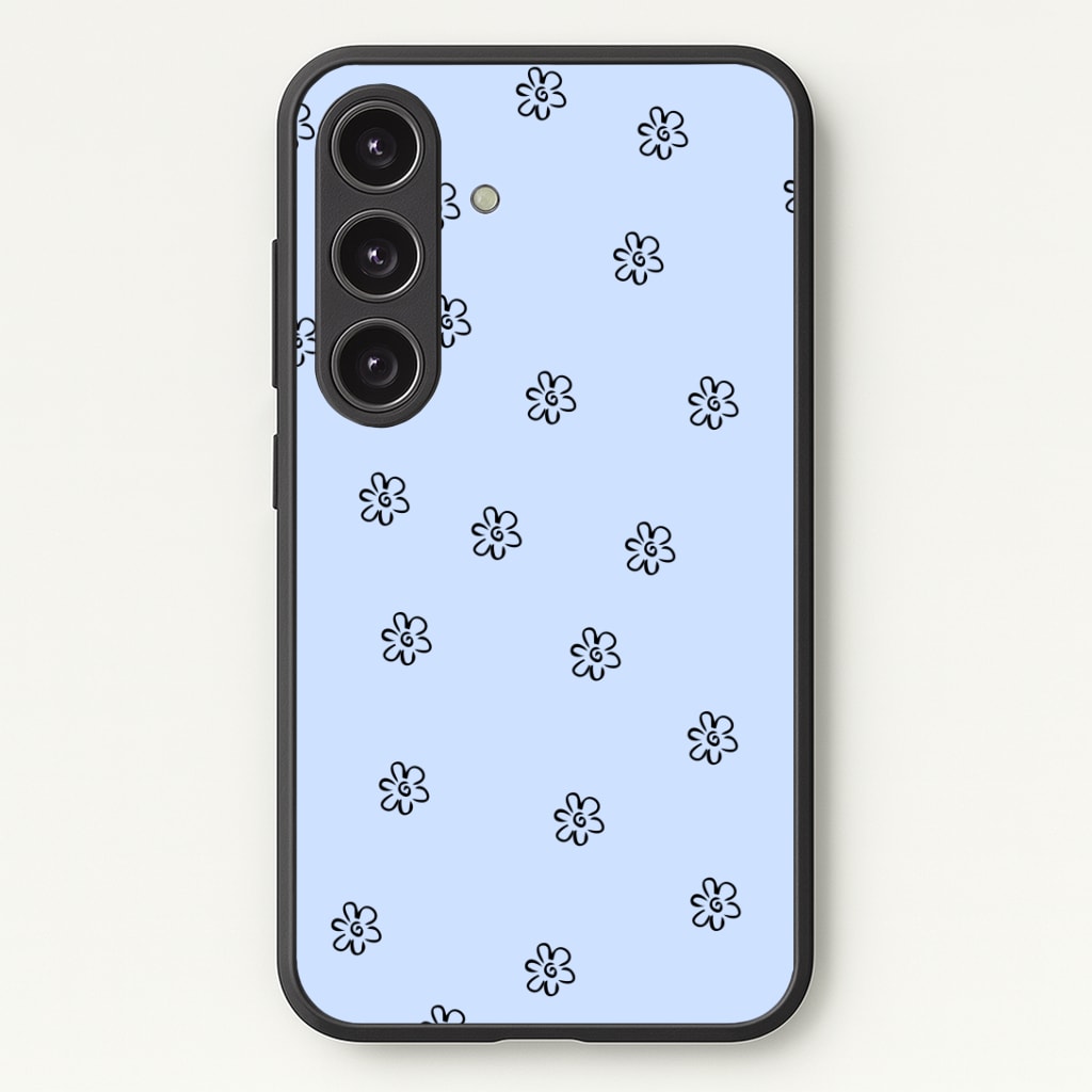 Detail Flower Pattern - Blue Phone Case - Galaxy S25 / Standard