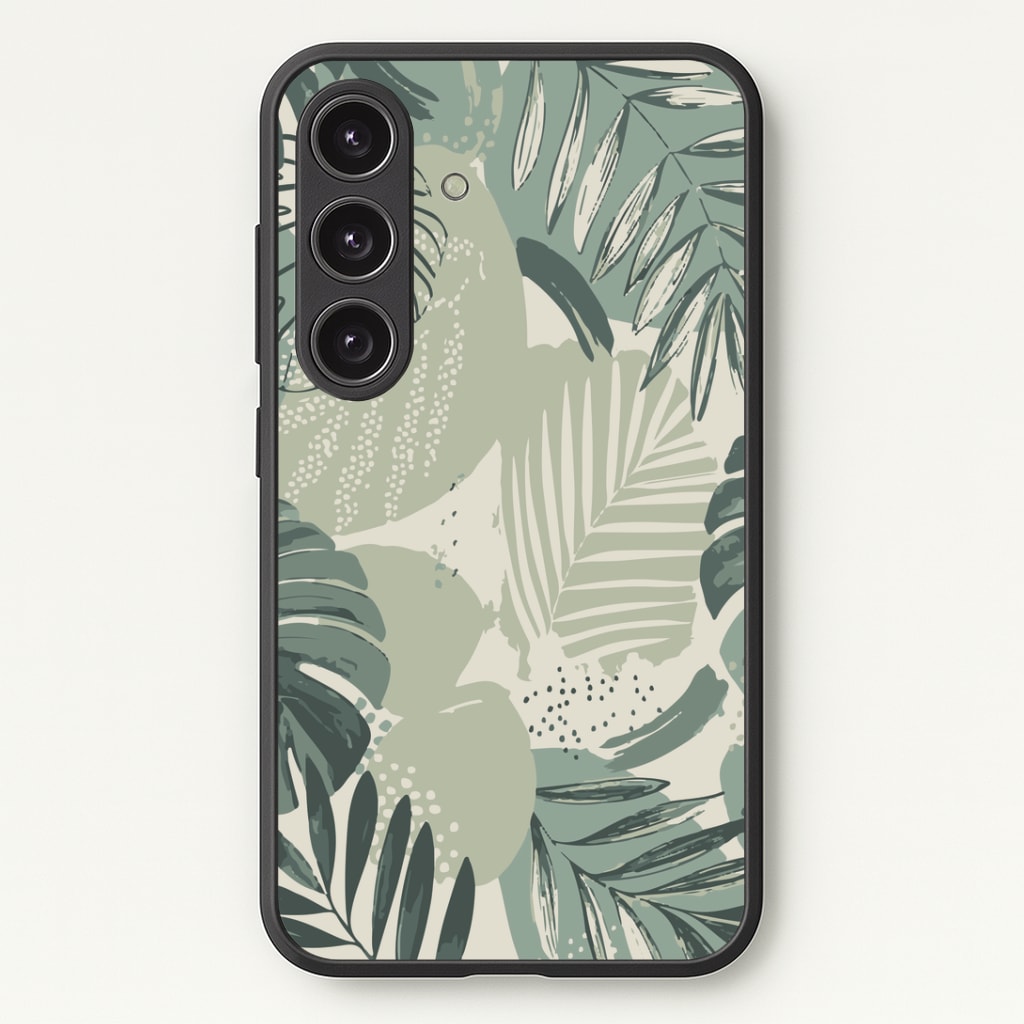 Green Leaf Pattern - Foliage Phone Case - Galaxy S25 / Standard