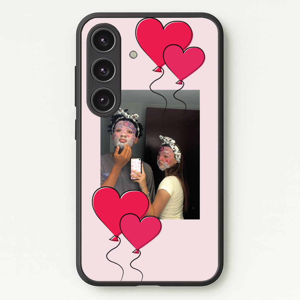 Heart Balloons - Personalised Couples Phone Case - Galaxy S25 / Standard