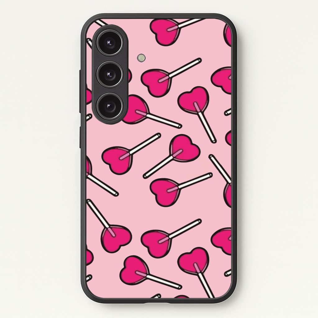 Cherry Heart Lollipops Phone Case - Galaxy S25 / Standard