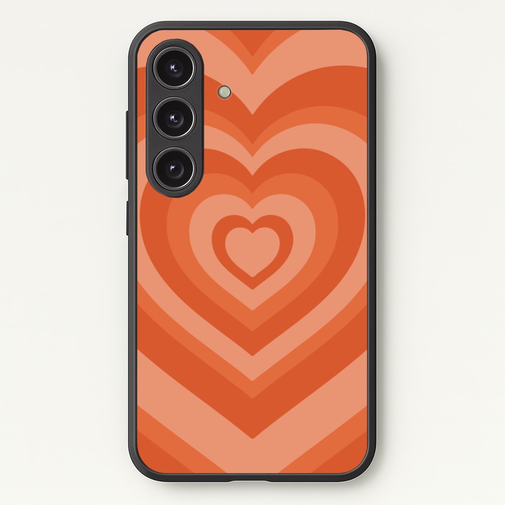 Orange - Colourful Hearts Phone Case - Galaxy S25 / Standard