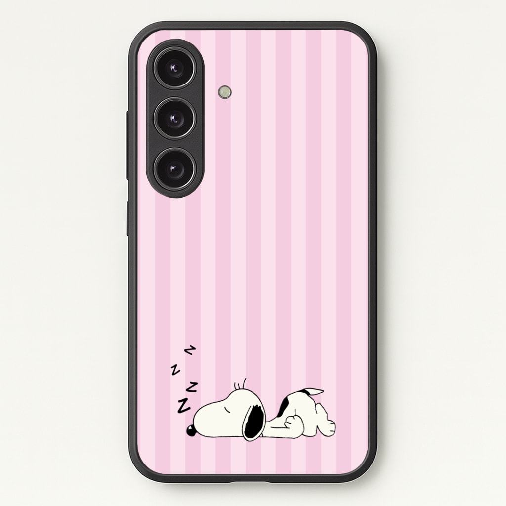 Pastel Stripes Cartoon Beagle Phone Case - Galaxy S25 / Standard