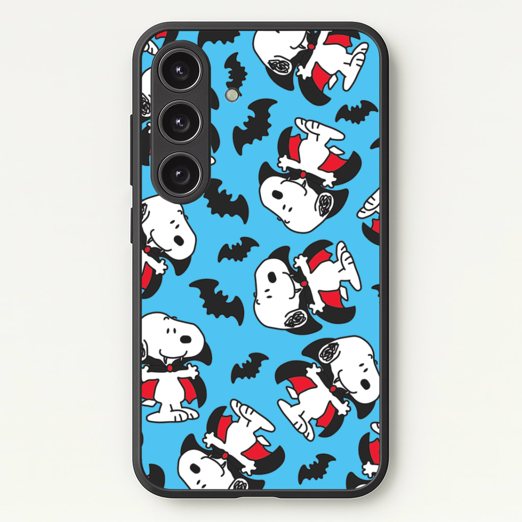 Cartoon Beagle Vampire And Bats Pattern Phone Case - Galaxy S25 / Standard