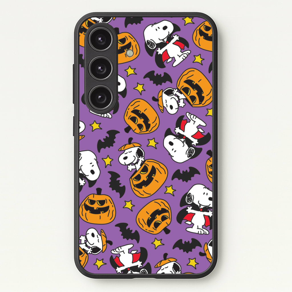 Cartoon Beagle Halloween Pattern Phone Case - Galaxy S25 / Standard