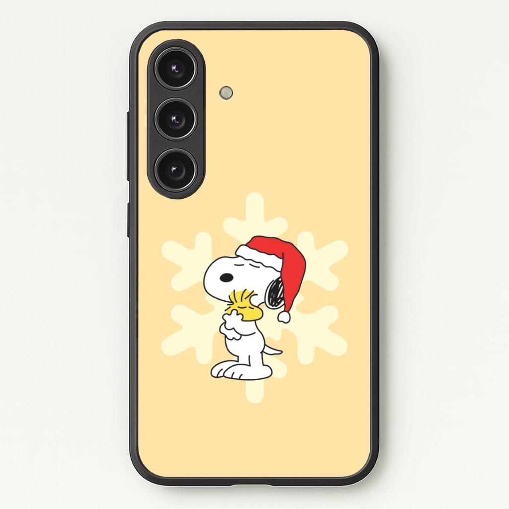 Christmas Cartoon Beagle And Bird Phone Case - Galaxy S25 / Standard