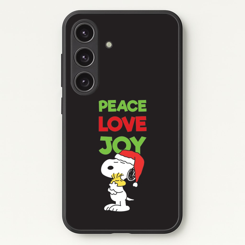 Peace, Love, Joy Christmas Cartoon Beagle Phone Case - Galaxy S25 / Standard