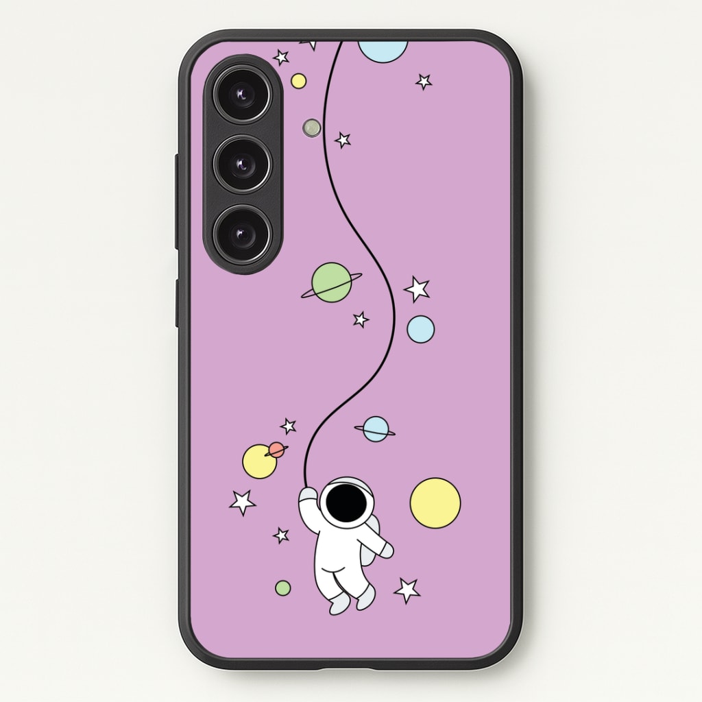 Cute Hanging Astronaut Phone Case - Galaxy S25 / Standard