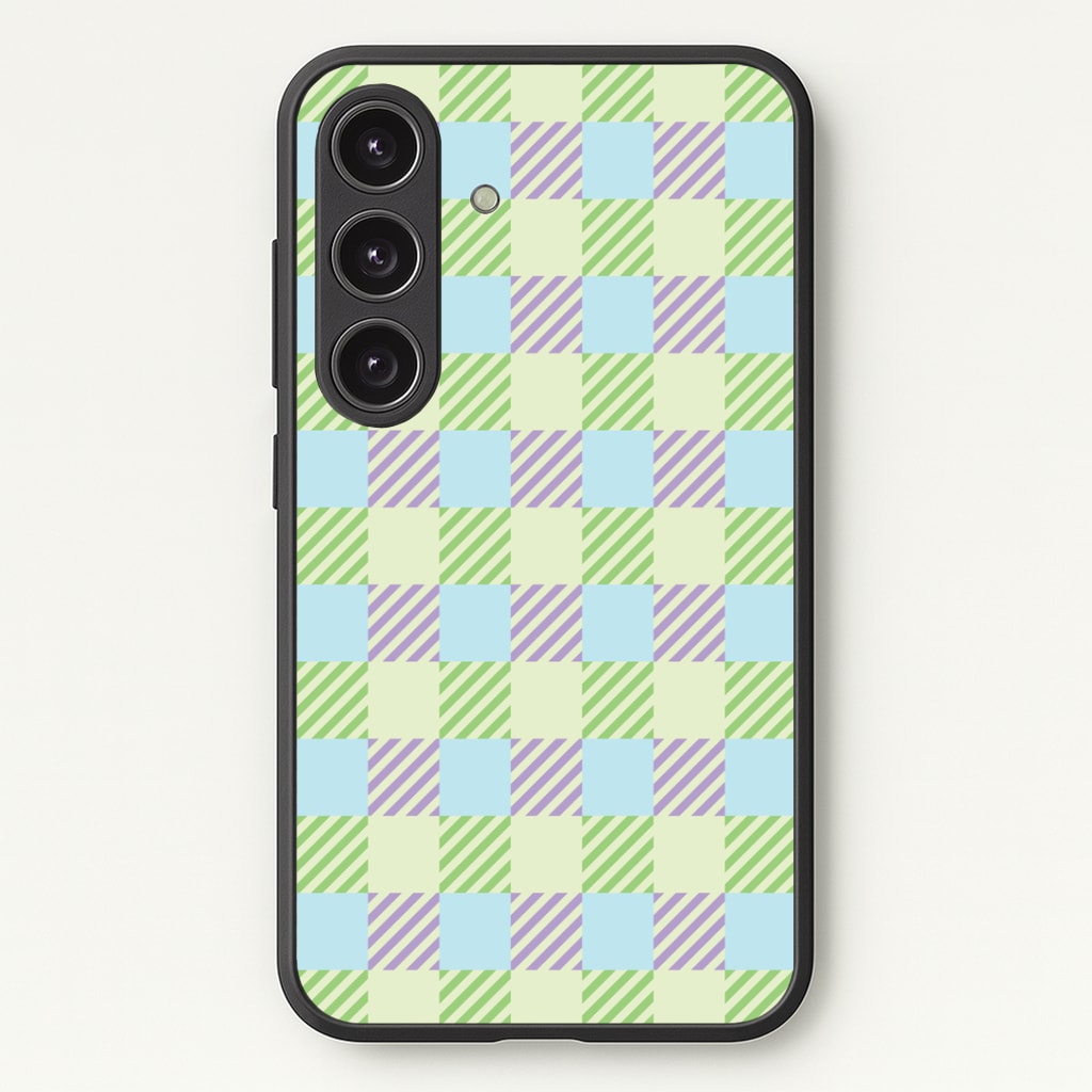 Green And Purple Checkered Phone Case - Galaxy S25 / Standard