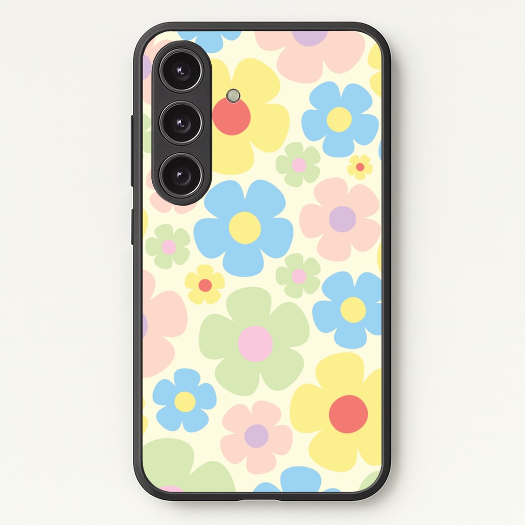 Rainbow Flowers Pattern Phone Case - Galaxy S25 / Standard