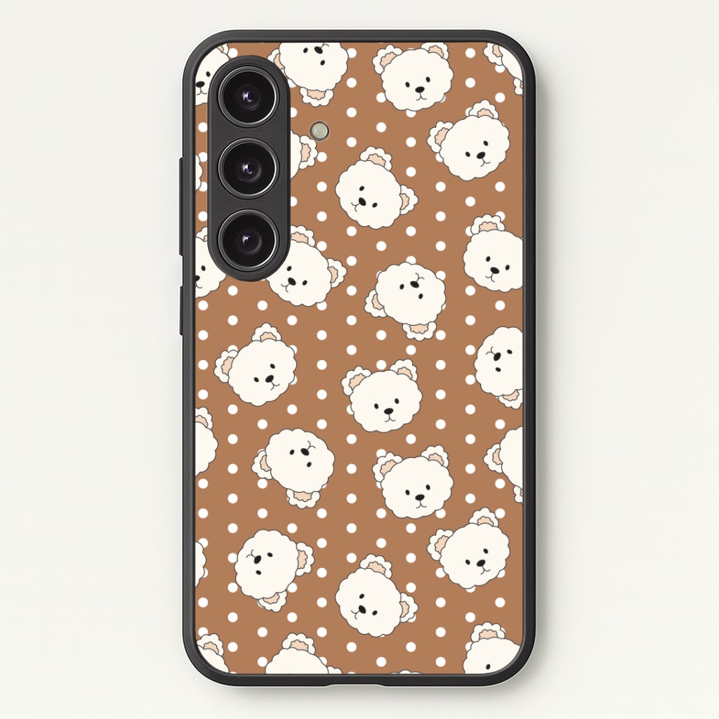 Cream Teddy Bears And Dots Pattern 2 Phone Case - Galaxy S25 / Standard