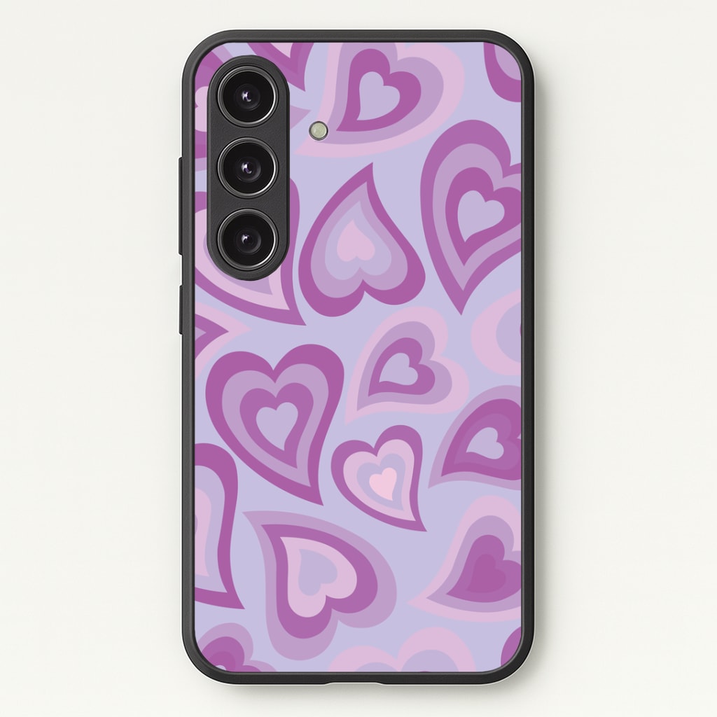 Purple Hearts - Trippy Patterns Phone Case - Galaxy S25 / Standard