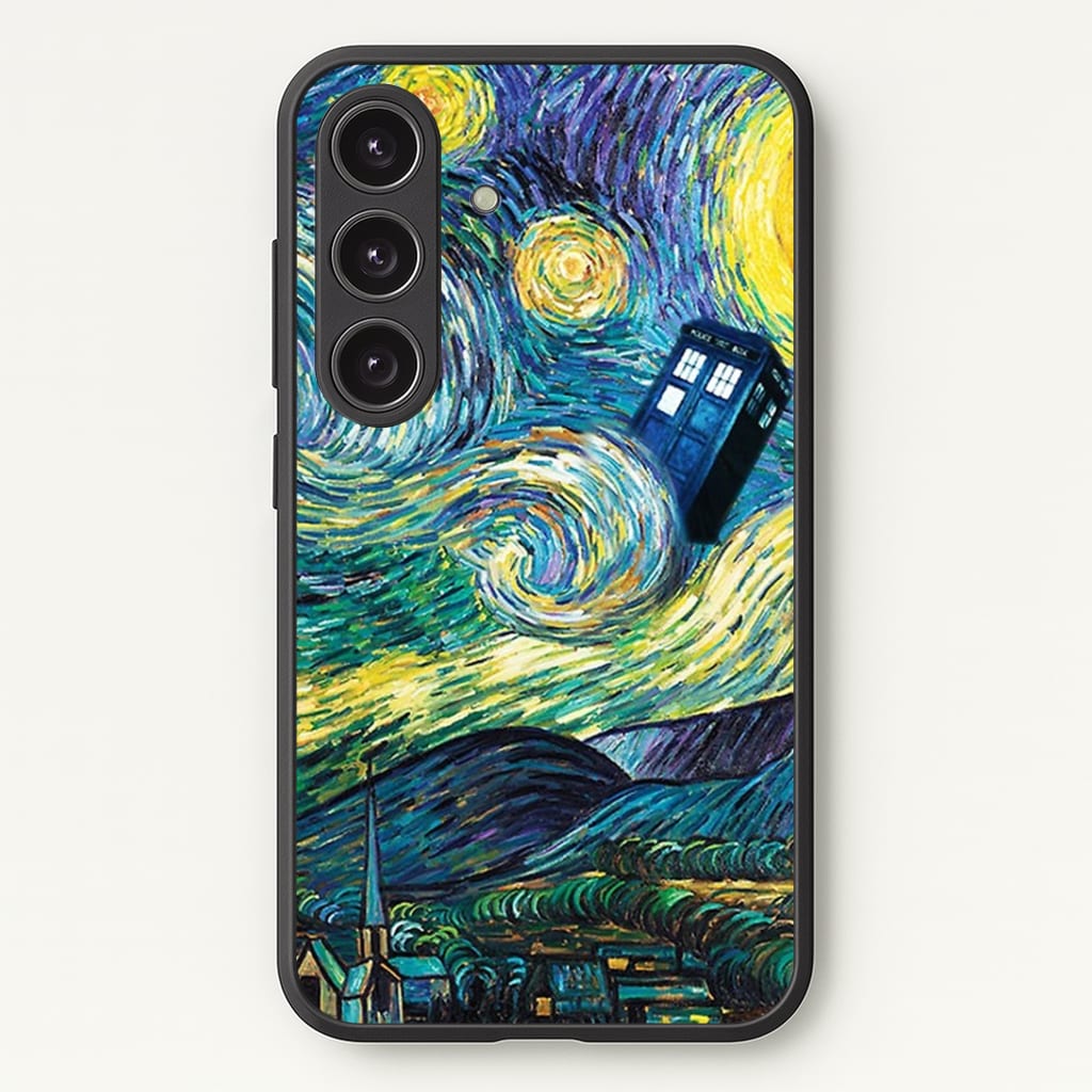 Starry Night Tardis Phone Case - Galaxy S25 / Standard
