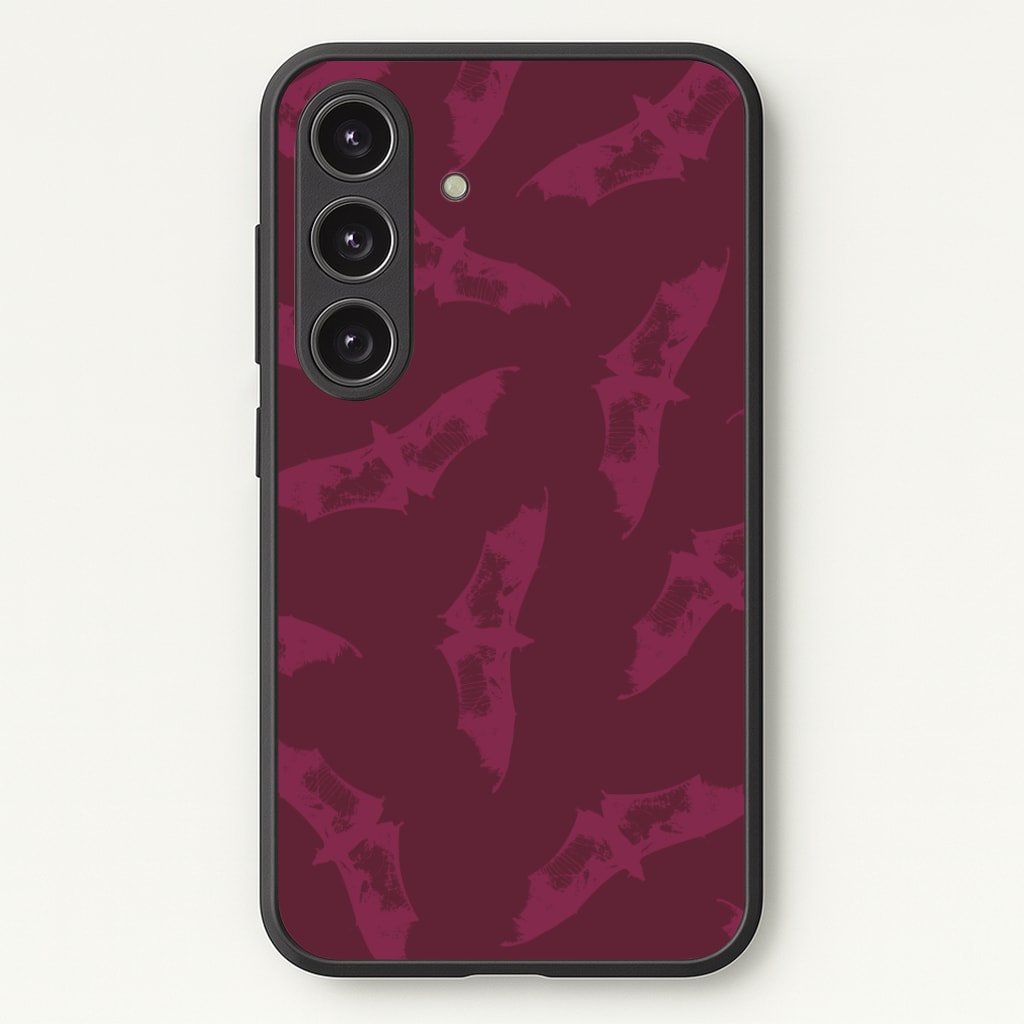 Dark Pink Bats Pattern Phone Case - Galaxy S25 / Standard