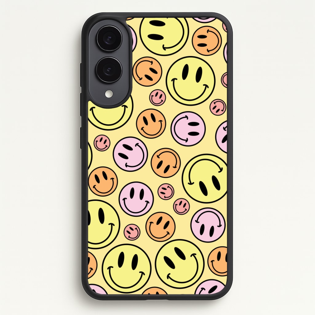 Retro Smileys Pattern Phone Case - Galaxy S25 Edge / Standard