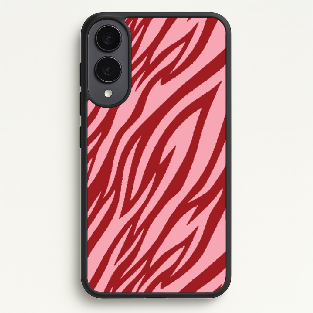 Red And Pink Tiger Print Phone Case - Galaxy S25 Edge / Standard