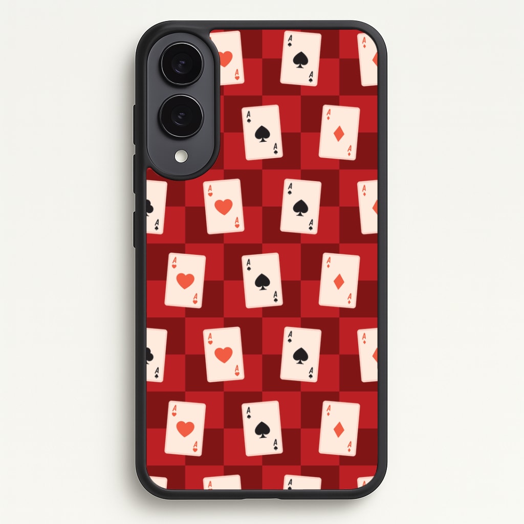 Card Deck Checkered Pattern Phone Case - Galaxy S25 Edge / Standard