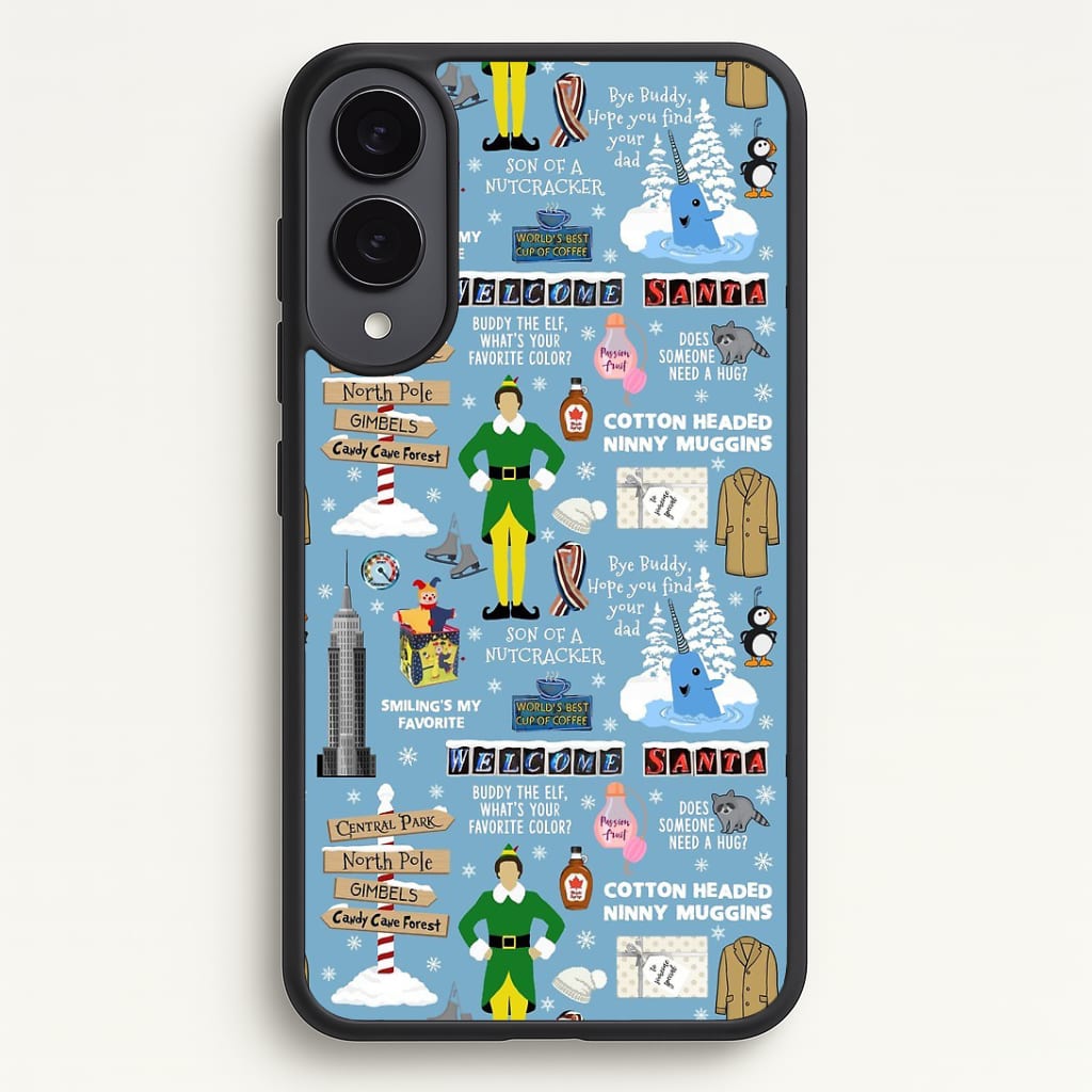 Blue Buddy The Elf Pattern Phone Case - Galaxy S25 Edge / Standard