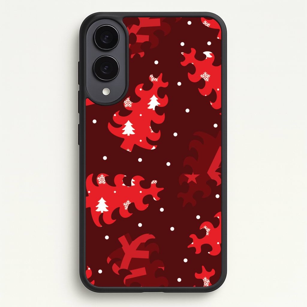 Wrapping Paper Christmas Tree Pattern Phone Case - Galaxy S25 Edge / Standard