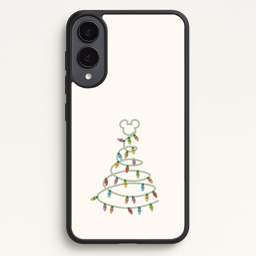 Cartoon Mouse Christmas Tree Lights Phone Case - Galaxy S25 Edge / Standard