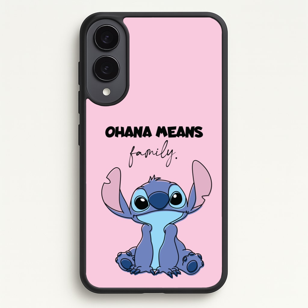 Ohana Means Family Pink Phone Case - Galaxy S25 Edge / Standard