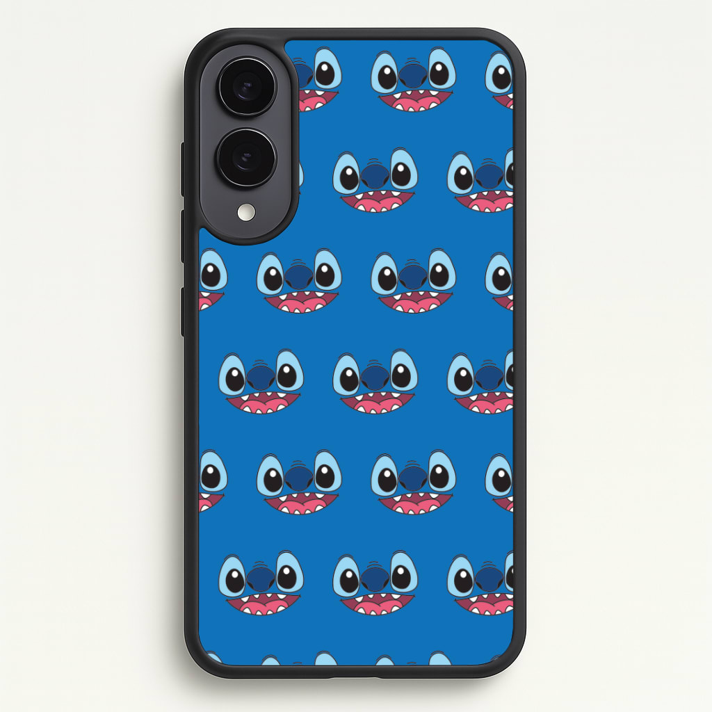 Blue Alien Face Pattern Phone Case - Galaxy S25 Edge / Standard